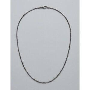 Vintage 22" Silver Tone Venetian Box Chain Necklace - Sleek Unisex filigree